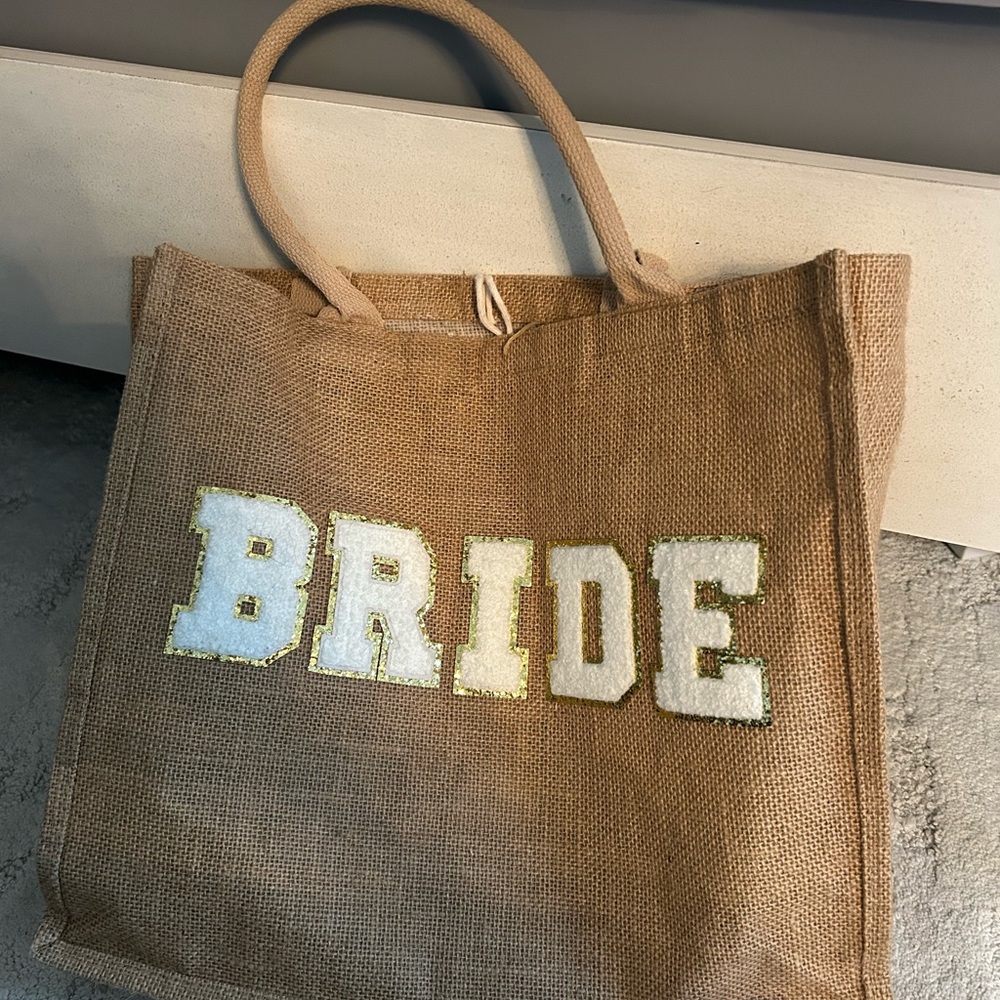Bride Jute Tote Bag - Tan